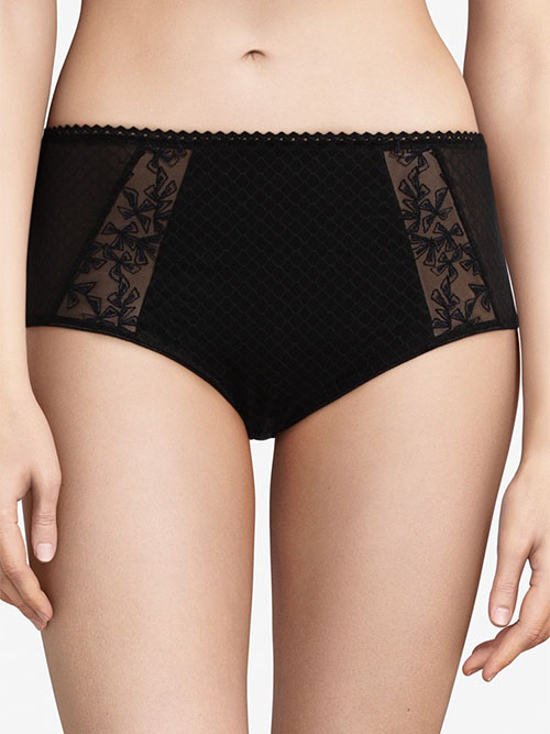 Chantelle Soft Stretch Lace Waistband High Waisted Knickers, Black