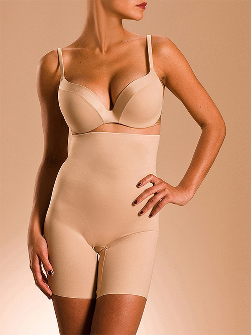 Body Beautiful 1343 Nude Extra Hi Waisted Shaper with Legs